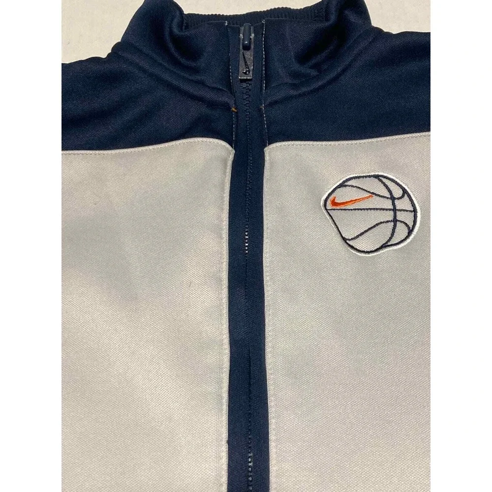 Nike Baby Track Jacket Basketball‎ Logo Gray Navy Full Zip Long Sleeve 18M